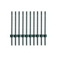 Garden U Fence Posts No Dig Metal Stakes Outdoor Yard Green 3ft 10Pack Green