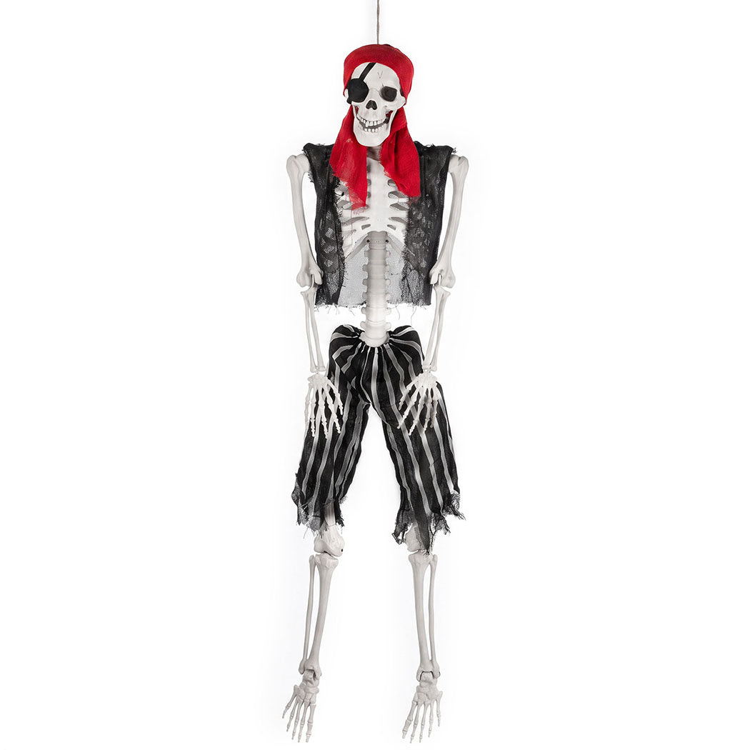 Yezi Halloween Skeleton 166cm Life Size Pirate Decor Poseable PE White