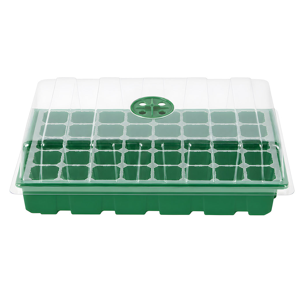 Toque Seedling Tray 5 Pack Greenhouse Kit With Vented Dome For Grouth Green