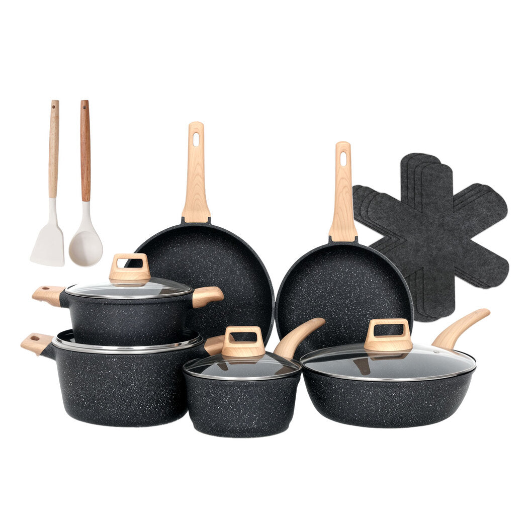 Toque 16-Piece Non Stick Cookware Set Kitchen Fry Pan