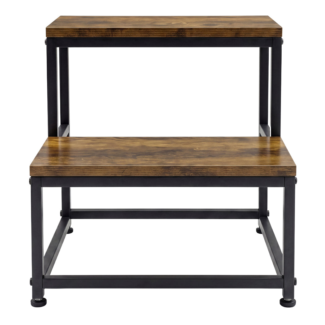 Levede 2-Step Stool Non Slip Portable Bathroom Kitchen Kids Adult Pet Use Brown