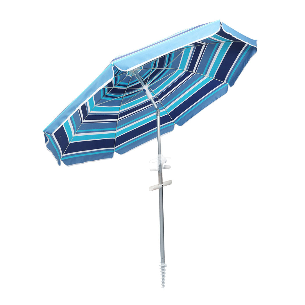 Mountview 2.2M Outdoor Beach Umbrellas Sand Blue