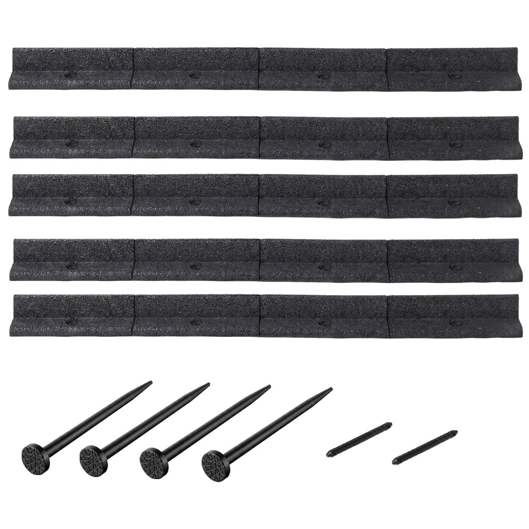 Lambu Garden Edging Border 5 Pack Bendable Lawn Landscape Edging Paths Grey