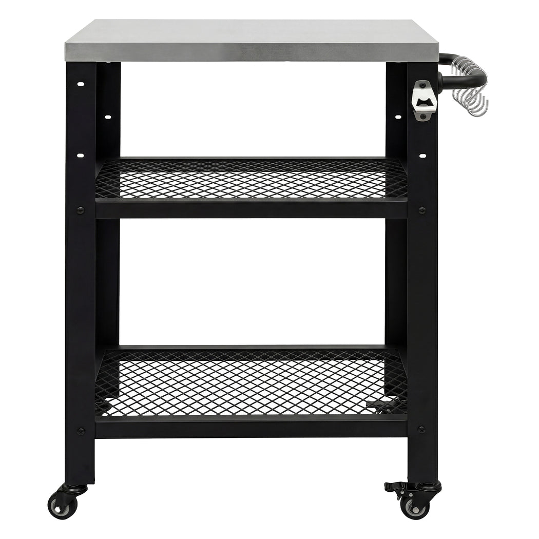 Levede Outdoor Kitchen Cart Mobile BBQ Grill Trolley Stainless Steel Prep Table