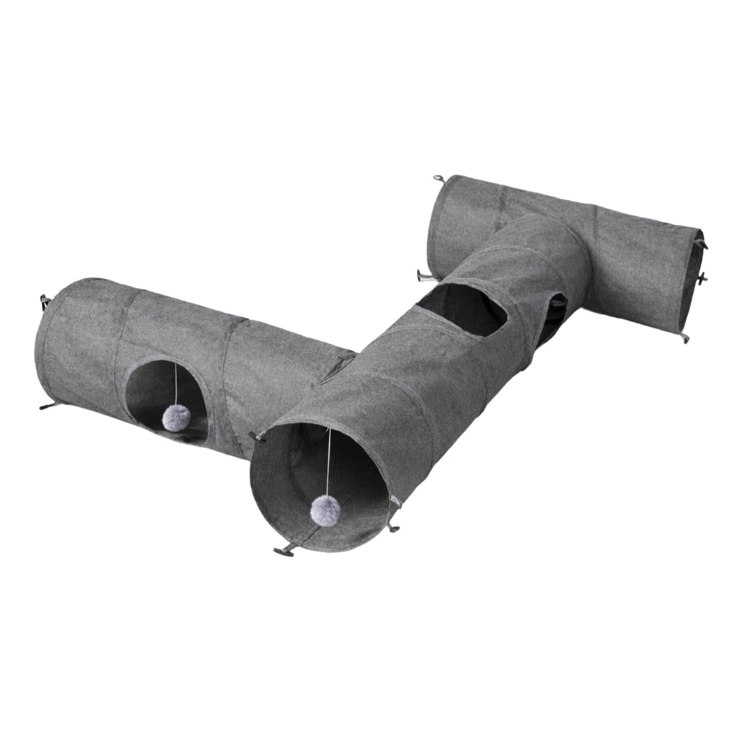 Pawz Large Cat Tunnels 3 Pcs Modular Foldable Linen Tube Kittens Rabbits Toys