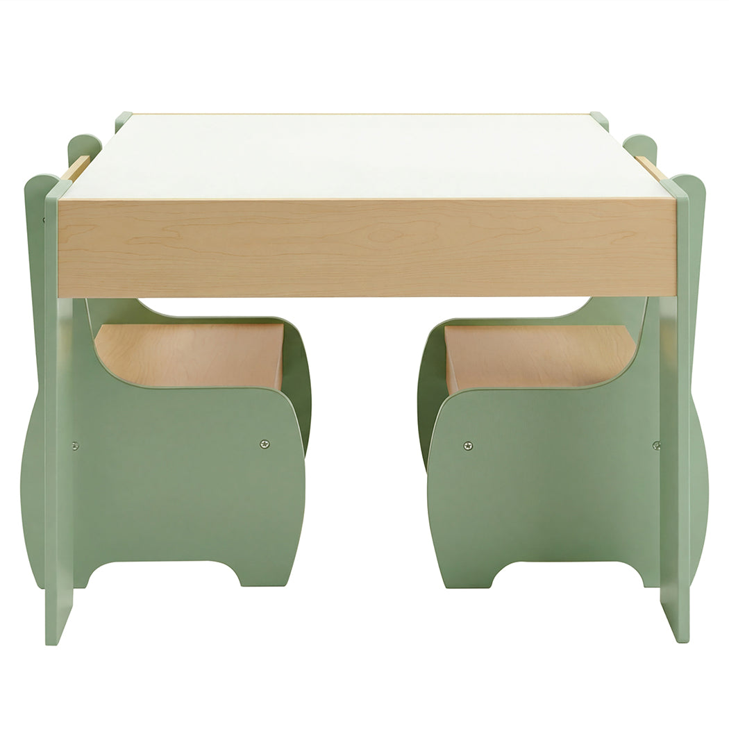 Levede Kids Table and Chairs Set 3-in-1 Chalkboard Storage Learning Dining Desk