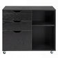 Levede Desktop Filing Cabinet 3 Drawers With Adjustable Shelf for Office Black