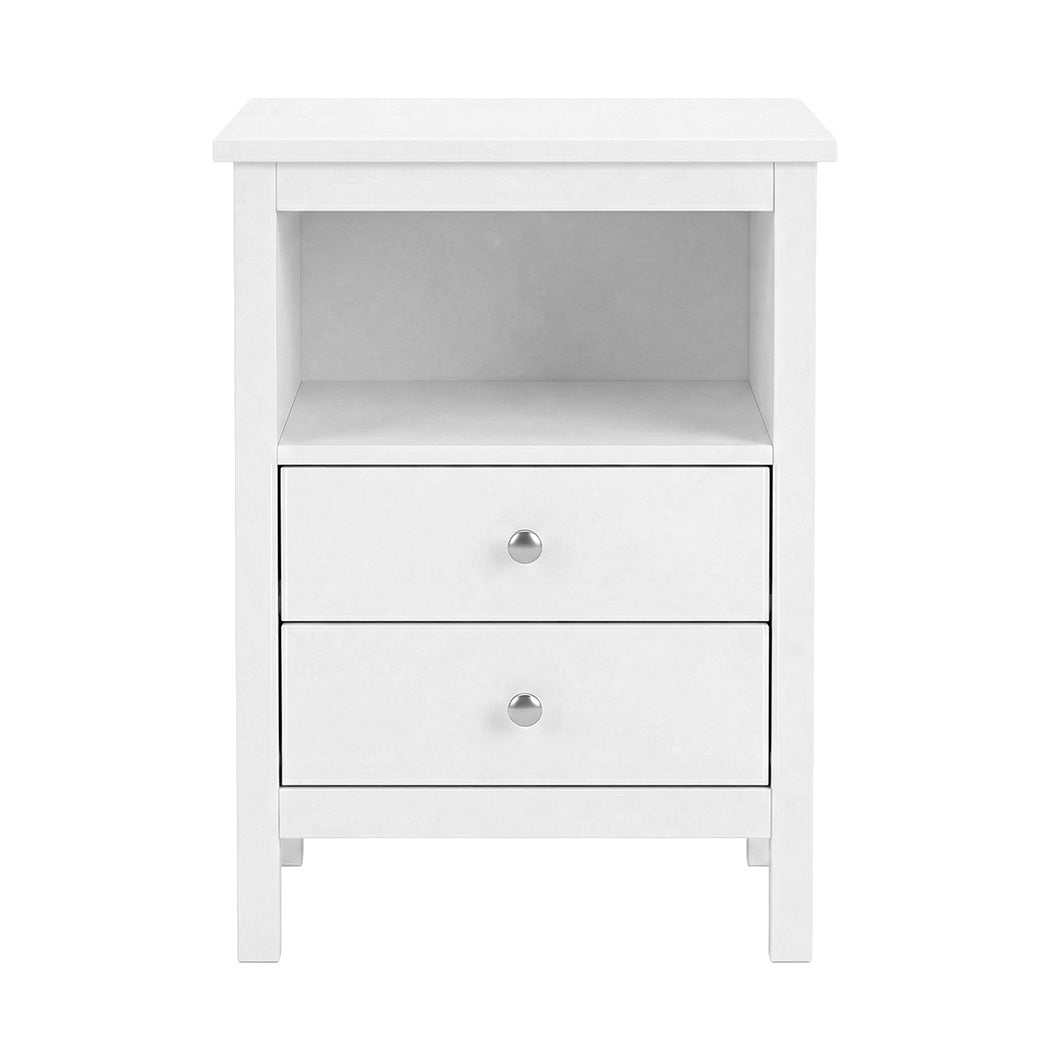 Levede Bedside Table Nightstand Side End Table 2 Drawers Storage Bedroom Cabinet