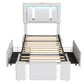 Levede Single Bed Frame Leather Headboard RGB 2 Drawers