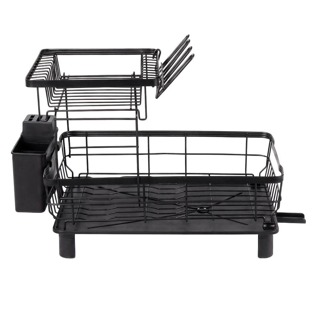 Toque 2 Tier Drying Rack Kitchen Organizer Storage Plate Drainer Cutlery Holder