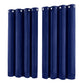 Marlow Thick Thermal Blackout Curtains Velvet 46x54 Inch Eyelet Ring Top Blue