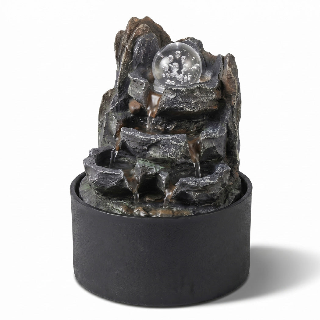 Spector Tabletop Water Fountain Resin Indoor Water Feature 3 Flow Levels Office