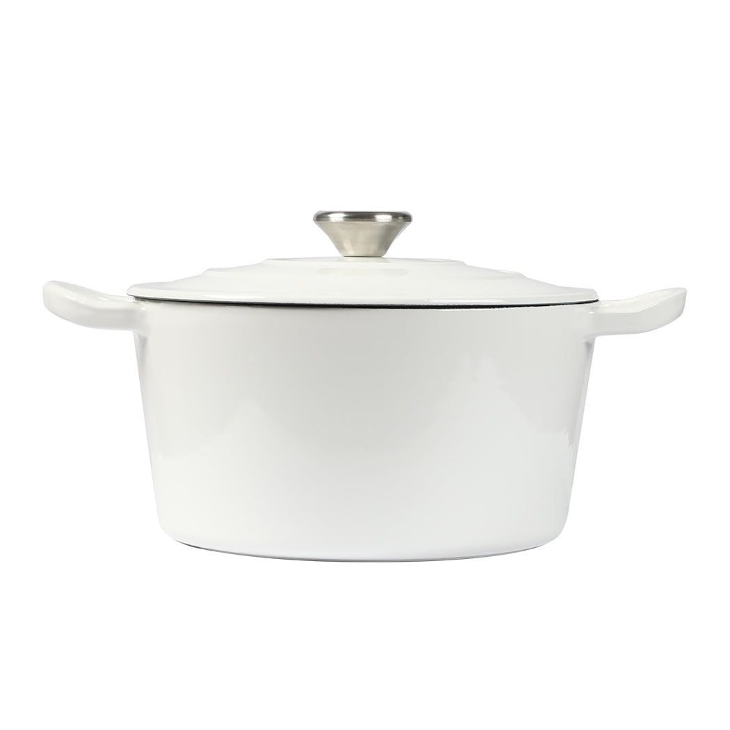 TOQUE 4L Enamel Dutch Oven Pot in White Colour