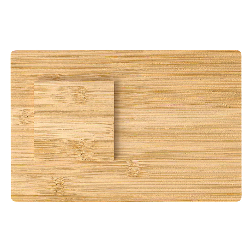 Toque 8 Pcs Natural Bamboo Placemat Coaster Storage Dish