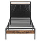 Levede Single Bed Frame PU Upholstered LED Storage Headboard Charging Home Black
