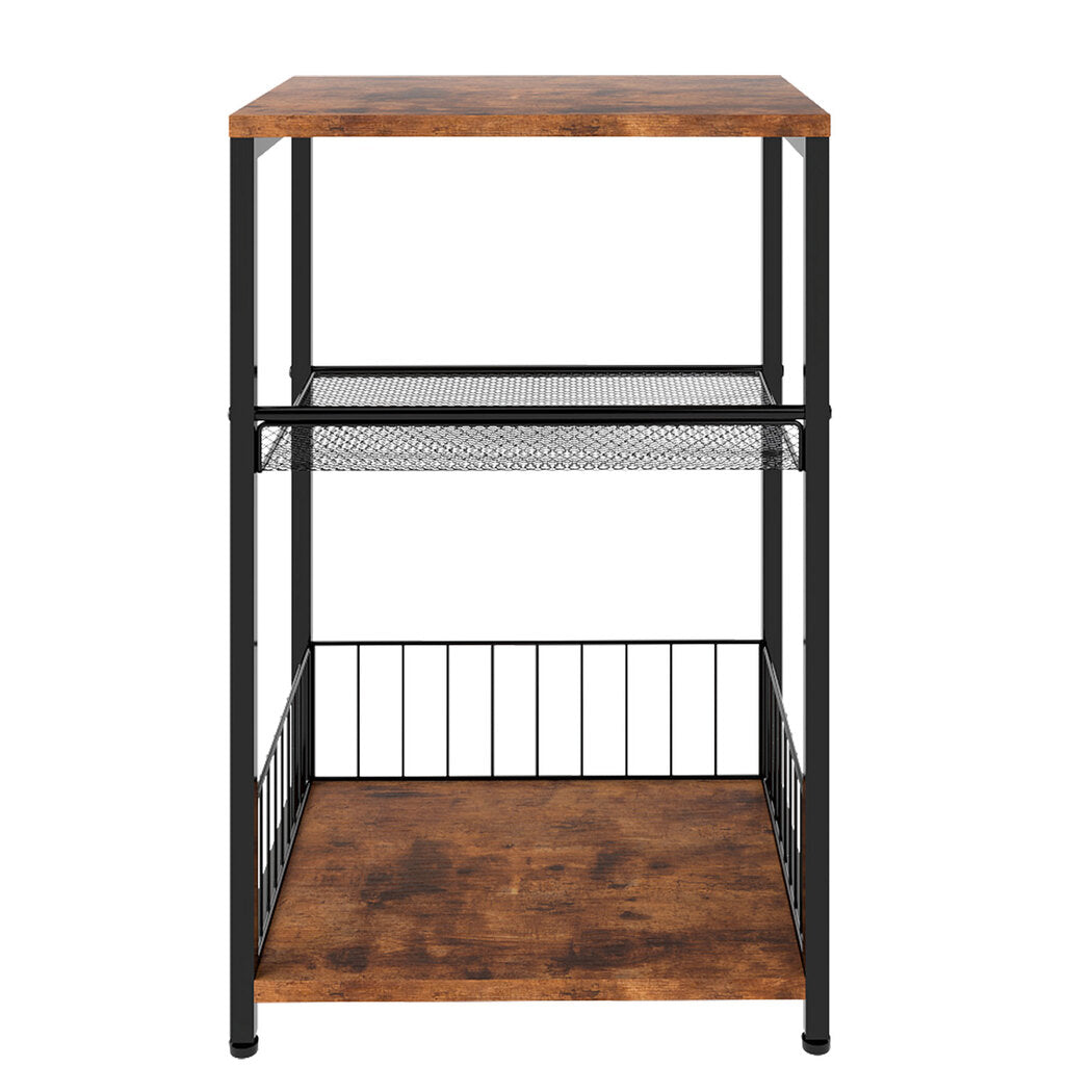 Levede Side Table 3-Tier Storage Shelf Modern Table
