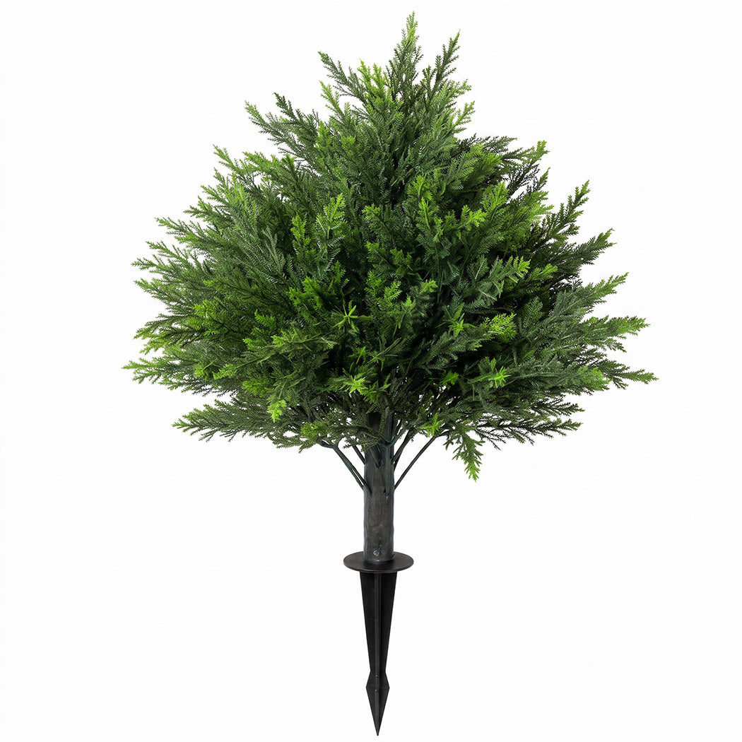Lambu Artificial Cedar Topiary Balls Set of 2 Ground Spike Patio Garden Green