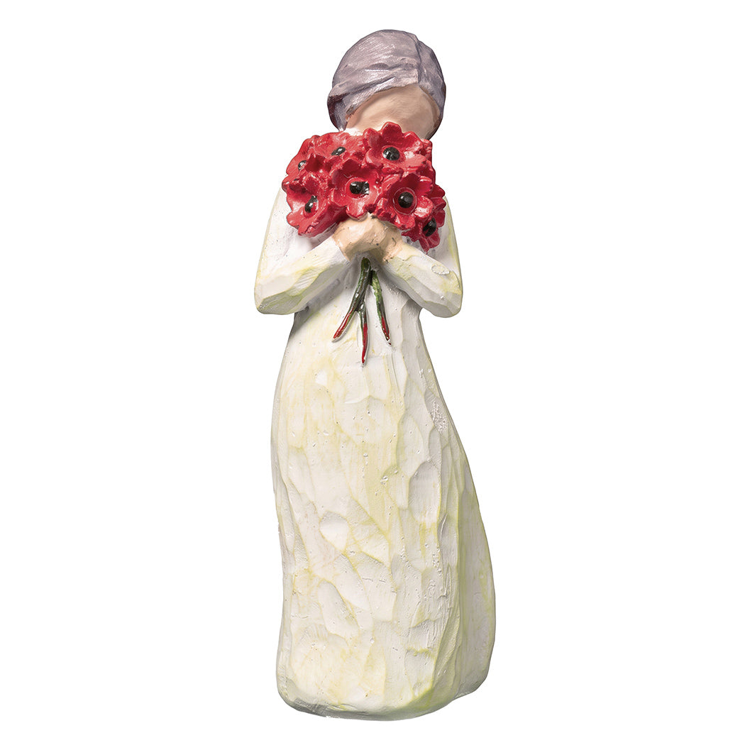Levede Resin Bouquet Angel Figurines Gift with Love for Home Decor White