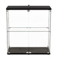 Stacked Glass Display Cabinet Lockable Collections Storage 2 Tier Shelf 2 Door
