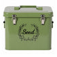 Toque Seed Storage Box Seed Organiser with 3 Compartments Metal Dark Green