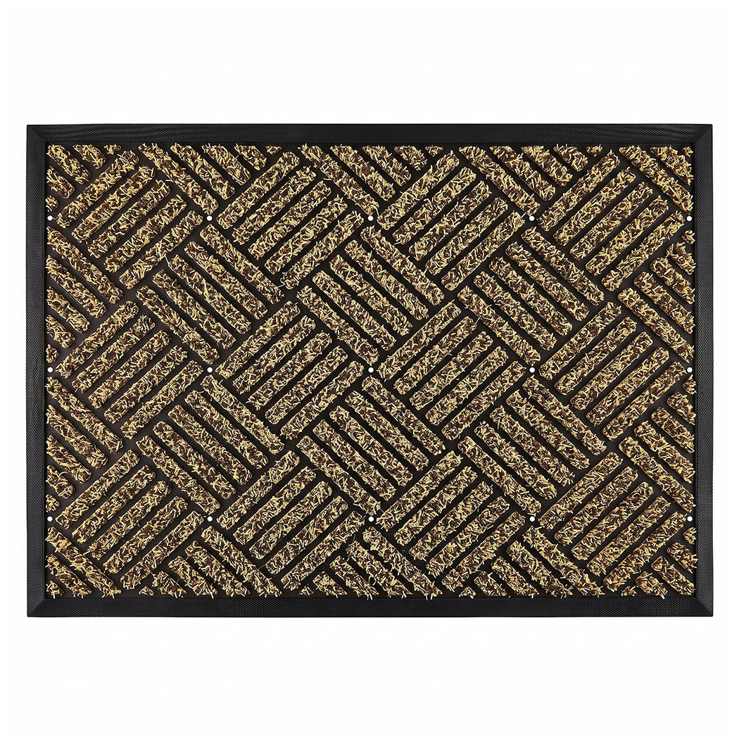 Marlow Front Door Mat 60x90cm Thickened Non Slip Grass Scrape Garden Brown