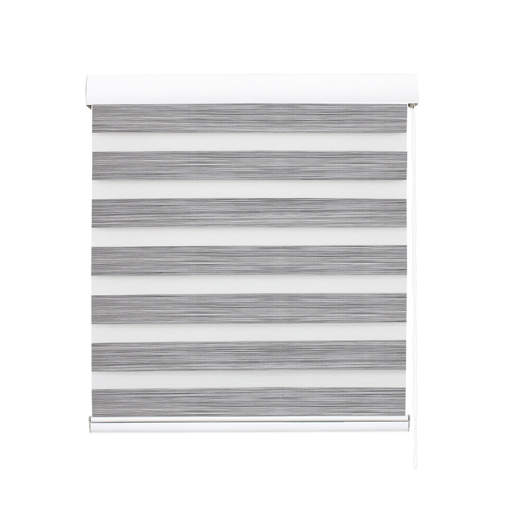Marlow Blackout Zebra Roller Blind Curtains 180x210 Grey