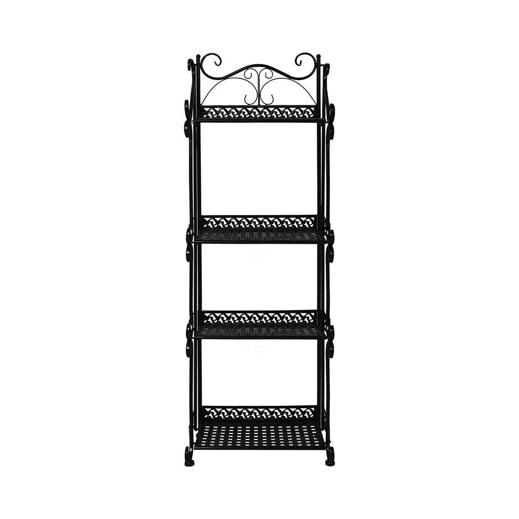 Levede Plant Stand 4 Tiers Outdoor Indoor Black