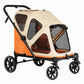 PaWz Dog Stroller Pet Pram Foldable Mesh Ventilated Seat Safety Leash Orange