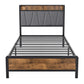Levede Single Bed Frame Industrial Tufted Soft Storage Headboard USB Charge