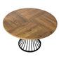 Levede Dining Table 120cm Round Dining Table 30mm MDF Retro Brown