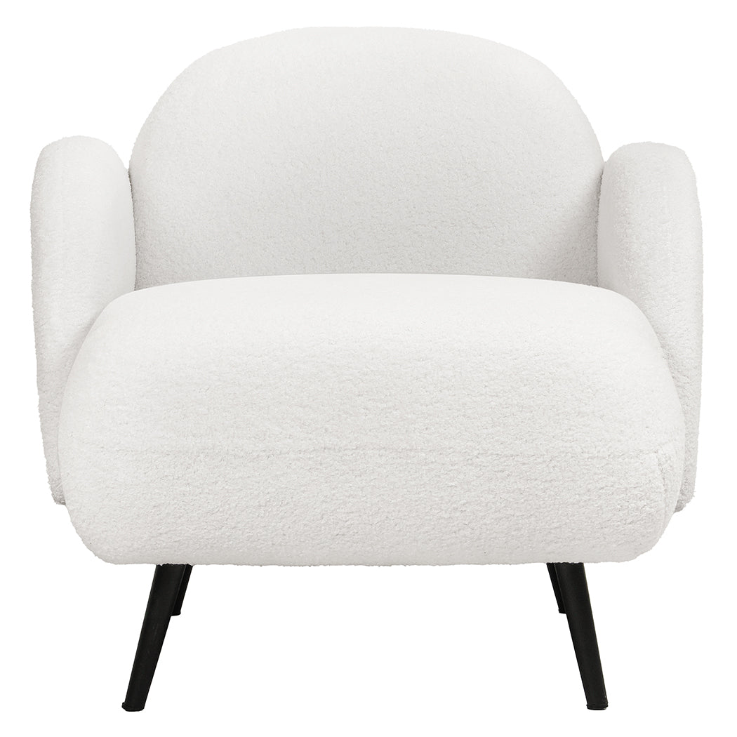 Levede Sofa Chair Fleece Upholstered Single White