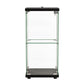 Stacked Display Cabinet Collection Storage Tempered Glass 2 Tier With Lock Black