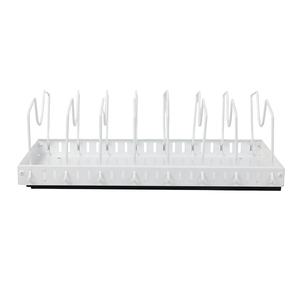Toque Pots and Pans Organiser Saucepan Holder Storage Pull Out Rack Holder White