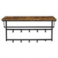 Levede Floating Shelves 10kg Wall Shelf Hooks Coat Rack Metal Wood Black