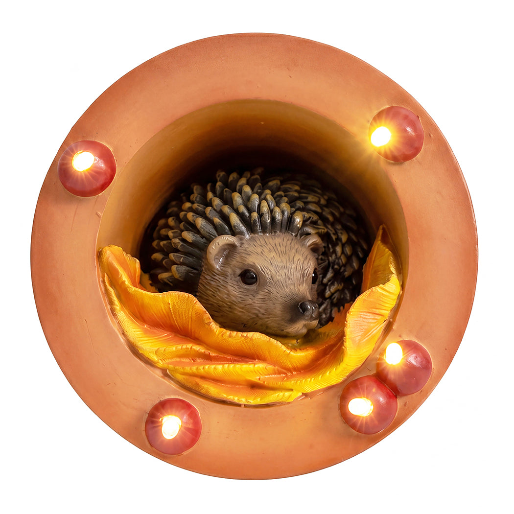 Emitto Hedgehog Solar Garden Statue Light Outdoor Ornament Hand Painted Decor