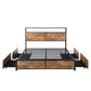 Levede Queen Bed Frame RGB LED 4 Drawers USB