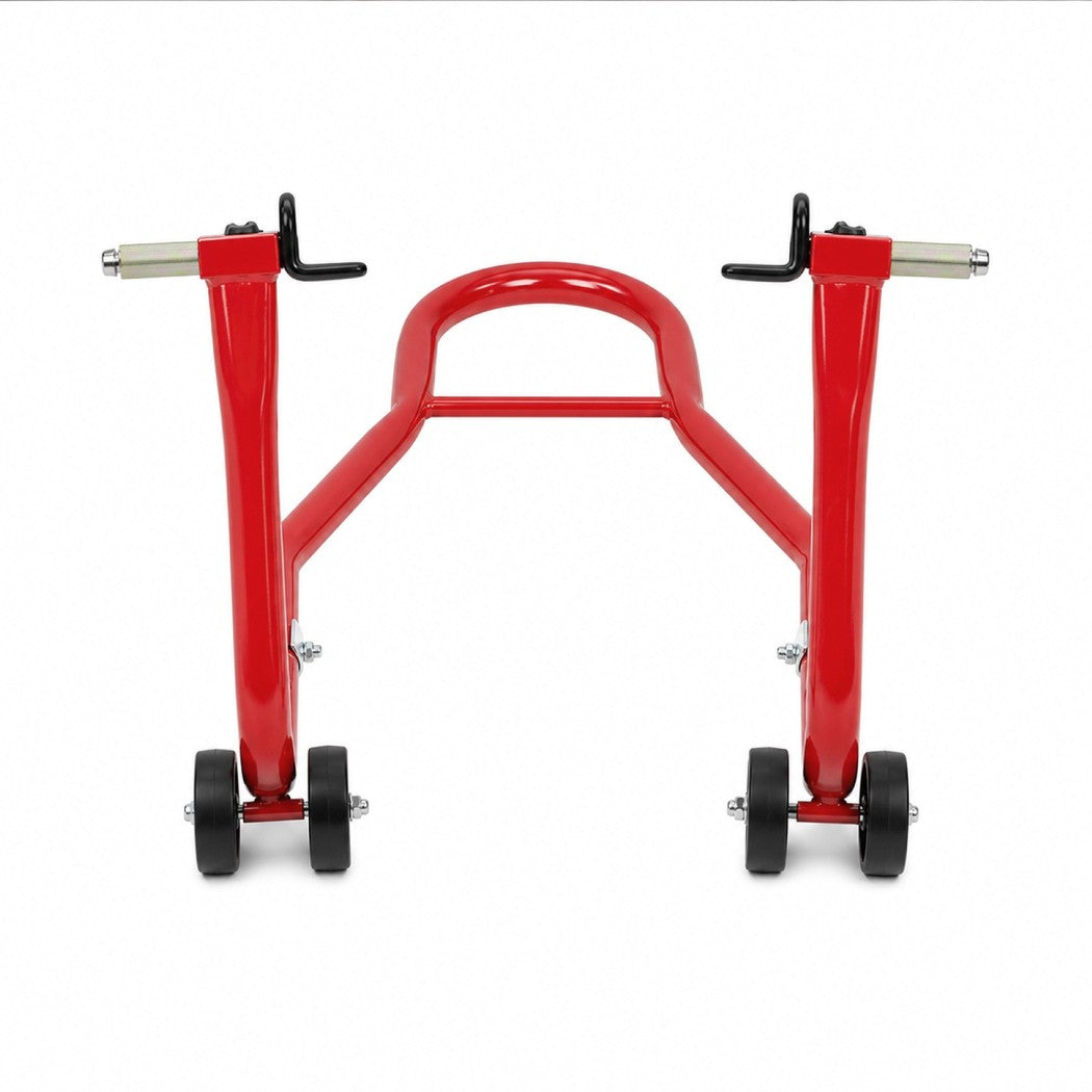 Monvelo Motorcycle Stand Heavy Duty 500KG Carbon Steel Lift Adjustable Fork Red