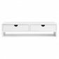 Levede Monitor Stand Riser with Dual Drawers 11cm Desk Shelf For Office White