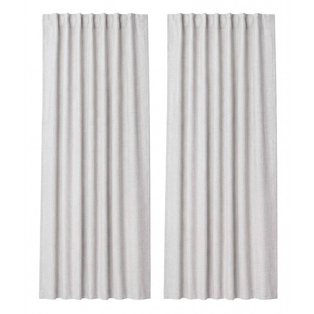 Marlow 100% Blackout Curtains Thermal Linen Look Blockout Drapes 2-Panel Bedroom