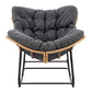 Levede Rocking Chair with Thick Cushion PE Rattan Silent Strip Indoor Patio Grey