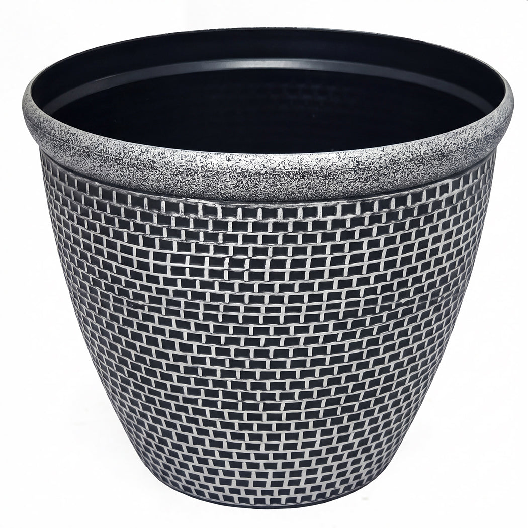 Toque Plastic Plant Pots 30cm Outdoor Garden Planter 2 Pcs With Drainage Holes