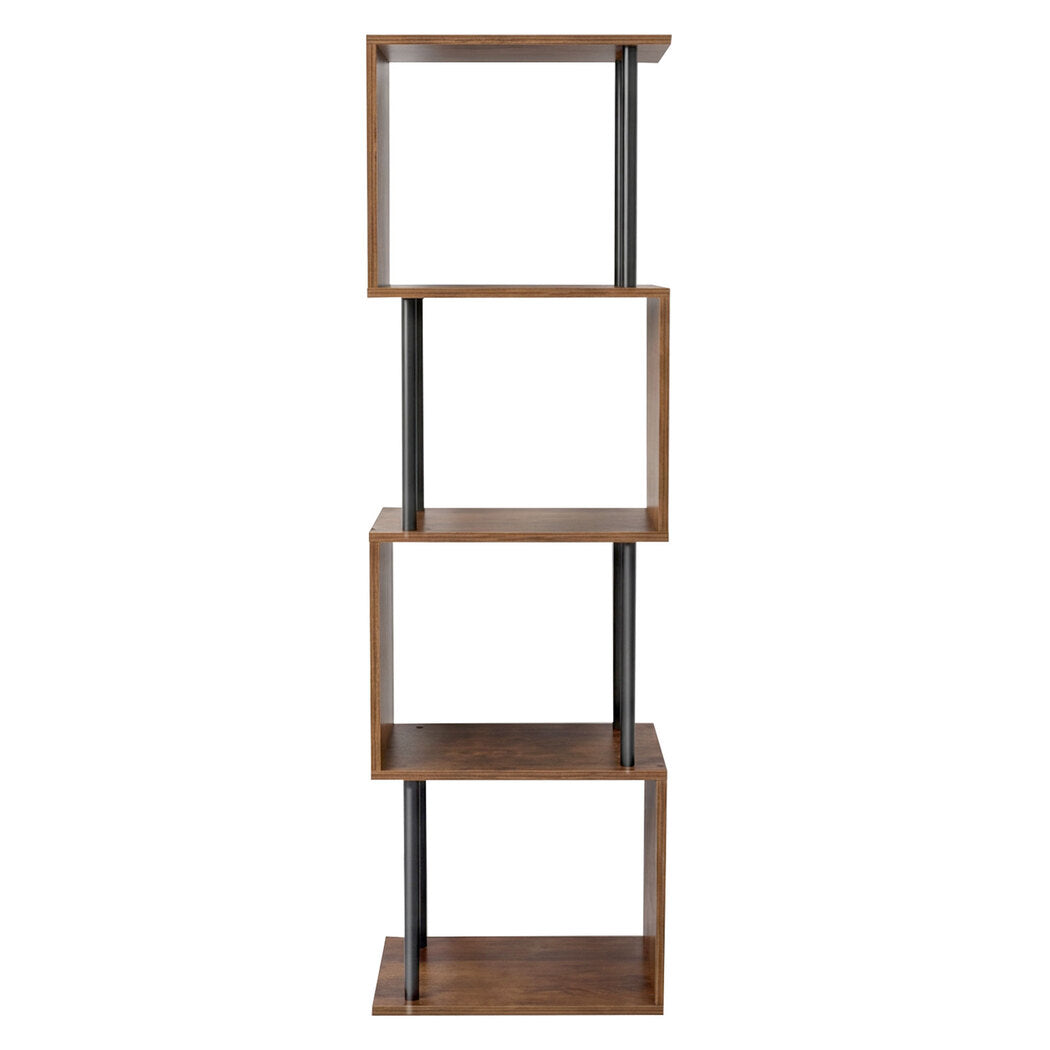 Levede Bookshelf 5 Tier Display Shelf Bookcase Storage Rack S-Shaped Anti-Tip