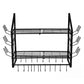 Toque Pot Rack Wall Mounted 2 Tier Hanging Cookware Organizer 20 Hooks Pan Rack