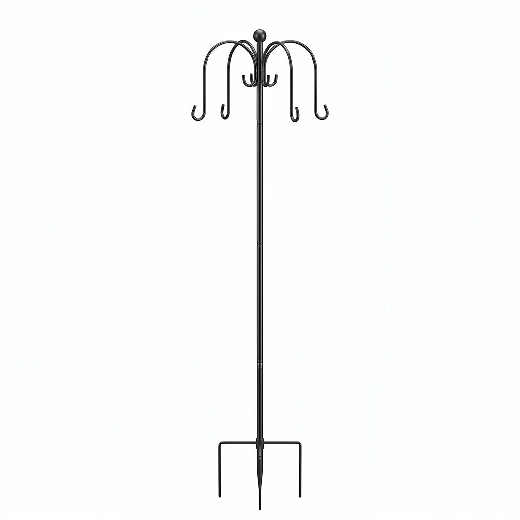 Toque Bird Feeder Pole Station Hanging Stand Adjustable 8 Hooks Outdoor 224cm