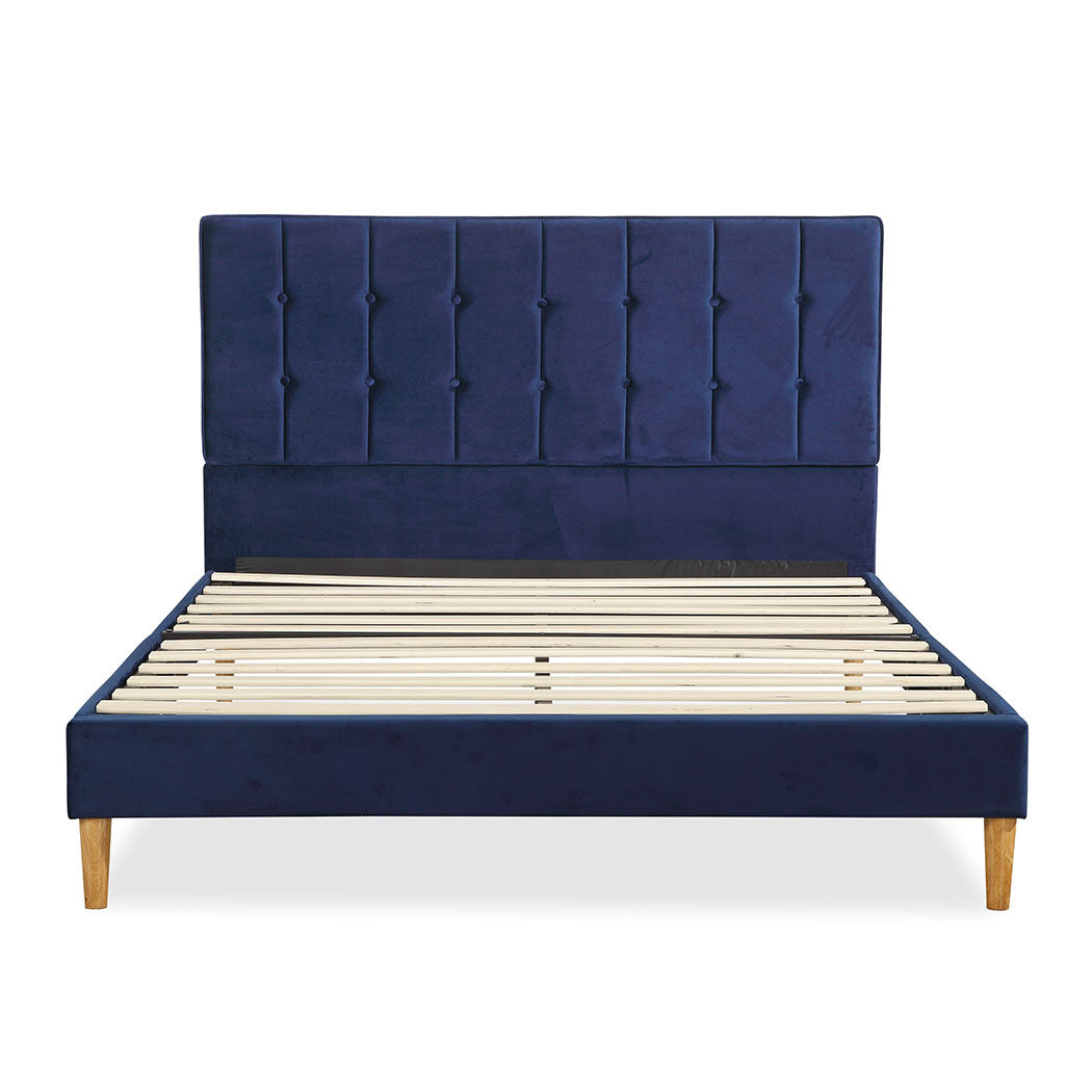Levede Bed Frame Queen Size Mattress Blue