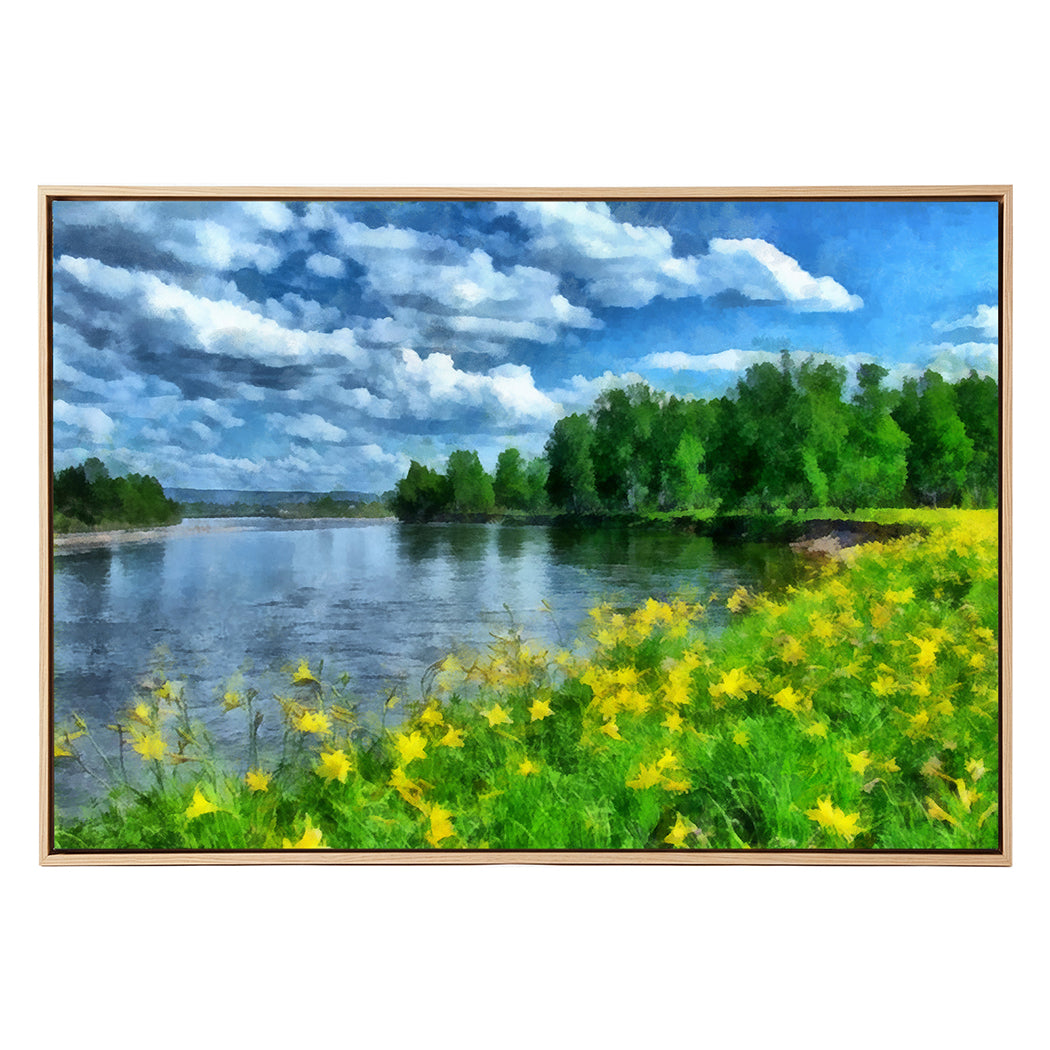 Yezi Modern Canvas Wall Art Framed Landscape Painting Large Wall Decor 80x120cm
