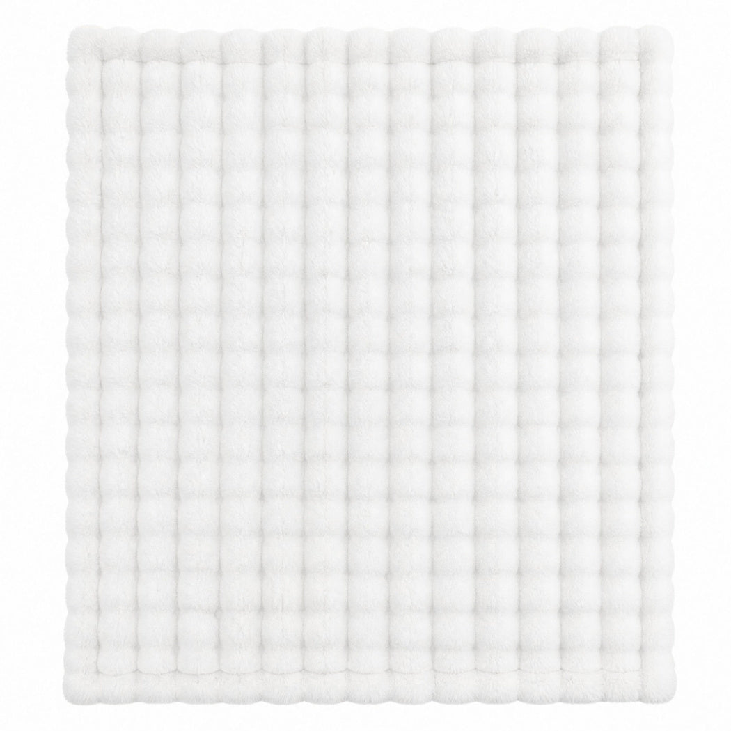 DreamZ Throw Blanket Fluffy Bubble Sofa Blanket Washable 130x150cm White