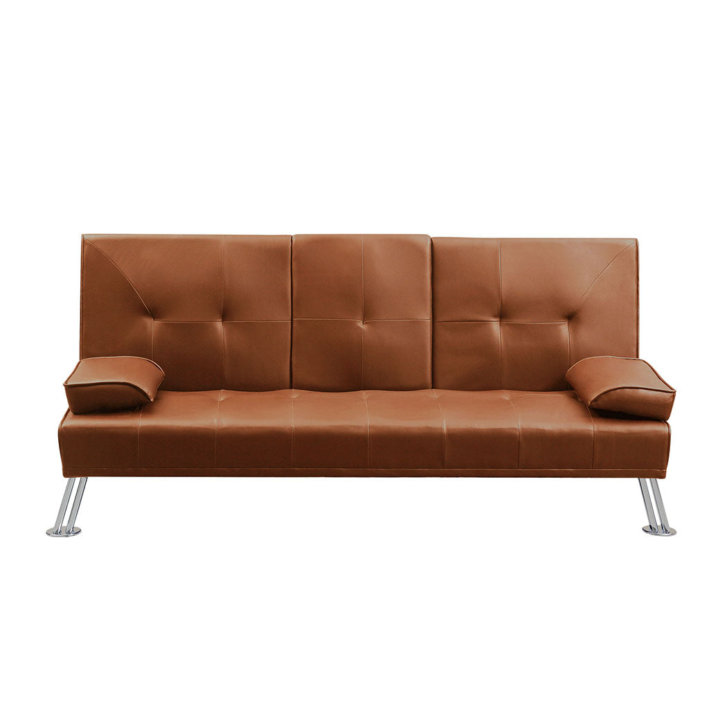 Levede Sofa Bed Adjustable Recliner Brown