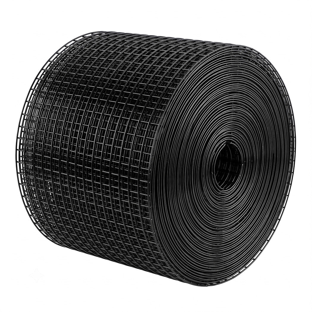 Mountview Solar Panel Bird Mesh PVC Coated 30m Roof Guard for Pigeons Black
