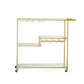 Levede Bar Cart Gold Drinks Serving Trolley 4 Tier